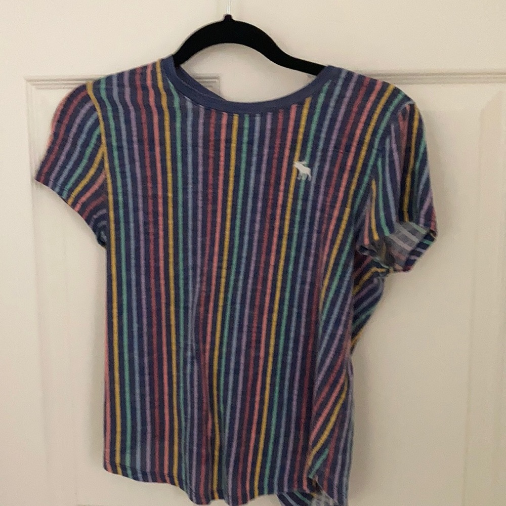 Abercrombie and Finch top with a rainbow pattern
